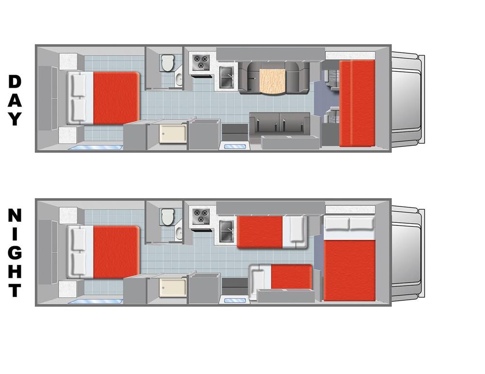 M-28 Midsize Camper (Mighty Amerika) - floor plan