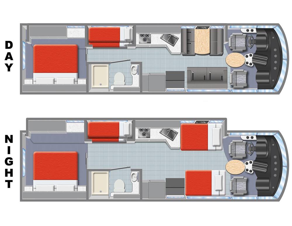 MA-34 A Class met Slide out (Mighty Amerika) - floor plan