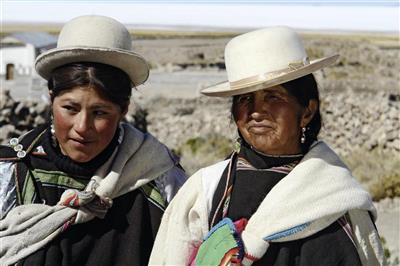 Bewoners in de woestijn van Lauca, Noord-Chili