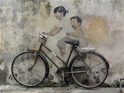 Straatkunst in Penang, West-Maleisië